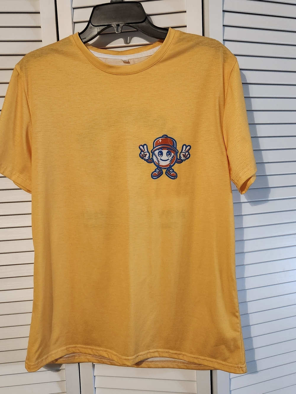 Baseball Fan Yellow Graphic Pocket-Print Women's T-Shirt